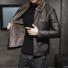Load image into Gallery viewer, New Thick Leather Jacket Mens Winter Autumn Men's Jacket Fashion Faux