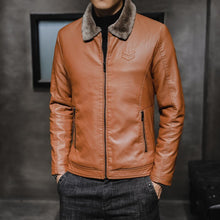 Load image into Gallery viewer, New Thick Leather Jacket Mens Winter Autumn Men's Jacket Fashion Faux
