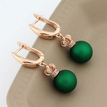 Load image into Gallery viewer, New Trend Exclusive Crown Design 585 Rose Gold Color Drop Earrings