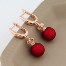 Load image into Gallery viewer, New Trend Exclusive Crown Design 585 Rose Gold Color Drop Earrings