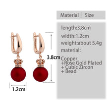 Load image into Gallery viewer, New Trend Exclusive Crown Design 585 Rose Gold Color Drop Earrings