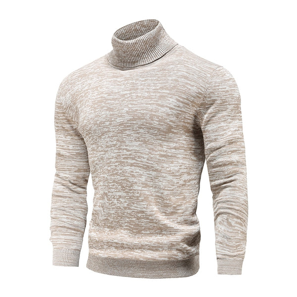 Men's Turtleneck Sweater Cotton Slim Knitted