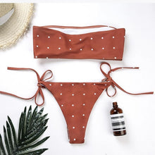 Load image into Gallery viewer, New Women Bandage Print Padded Bra Beach Halter