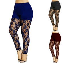 Load image into Gallery viewer, Casual Skinny Pants Leggings Fashion Patchwork Print Mesh