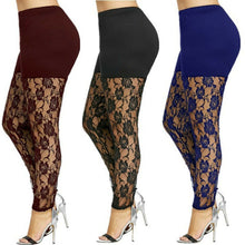Load image into Gallery viewer, Casual Skinny Pants Leggings Fashion Patchwork Print Mesh