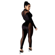Load image into Gallery viewer, New Women Jumpsuit Sexy Patchwork Turtleneck Romper Long Sleeve See - Sophornlilly