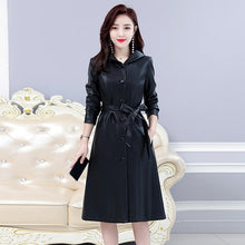 Load image into Gallery viewer, Leather Trench Coat Casual Fashion Hooded