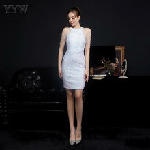 Load image into Gallery viewer, New Women Sexy Tassel Short Evening Dress Bling Sequin Sleeveless