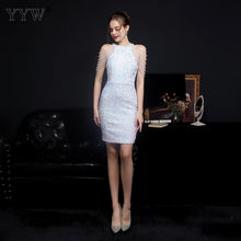 Load image into Gallery viewer, New Women Sexy Tassel Short Evening Dress Bling Sequin Sleeveless