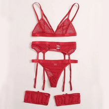 Load image into Gallery viewer, New Women Sexy lingerie set No Steel Ring Wire Free Bra Lace Garter