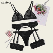 Load image into Gallery viewer, New Women Sexy lingerie set No Steel Ring Wire Free Bra Lace Garter