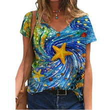Load image into Gallery viewer, Summer T Shirt Casual Abstract Painting
