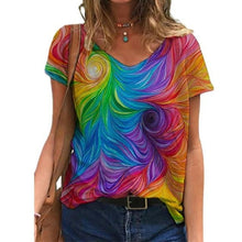 Load image into Gallery viewer, Summer T Shirt Casual Abstract Painting