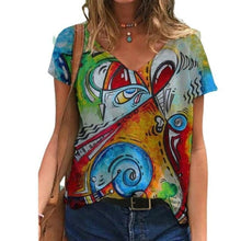 Load image into Gallery viewer, Summer T Shirt Casual Abstract Painting