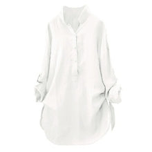 Load image into Gallery viewer, New Women Tops Blouses Autumn Loose Button Long Sleeve Long Shirt