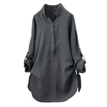 Load image into Gallery viewer, New Women Tops Blouses Autumn Loose Button Long Sleeve Long Shirt