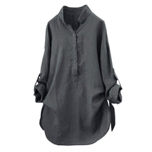Load image into Gallery viewer, New Women Tops Blouses Autumn Loose Button Long Sleeve Long Shirt