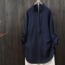 Load image into Gallery viewer, New Women Tops Blouses Autumn Loose Button Long Sleeve Long Shirt