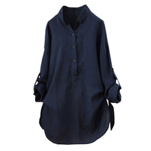 Load image into Gallery viewer, New Women Tops Blouses Autumn Loose Button Long Sleeve Long Shirt