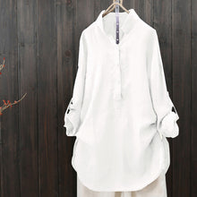 Load image into Gallery viewer, New Women Tops Blouses Autumn Loose Button Long Sleeve Long Shirt
