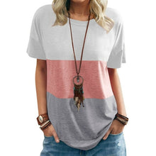 Load image into Gallery viewer, New Women's Spring and Summer Fashion Color Matching Round Neck Loose
