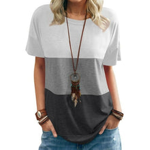 Load image into Gallery viewer, New Women's Spring and Summer Fashion Color Matching Round Neck Loose