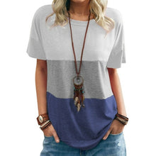 Load image into Gallery viewer, New Women's Spring and Summer Fashion Color Matching Round Neck Loose