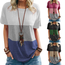 Load image into Gallery viewer, New Women's Spring and Summer Fashion Color Matching Round Neck Loose