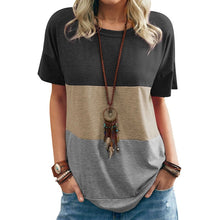 Load image into Gallery viewer, New Women's Spring and Summer Fashion Color Matching Round Neck Loose
