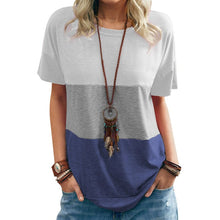 Load image into Gallery viewer, New Women's Spring and Summer Fashion Color Matching Round Neck Loose