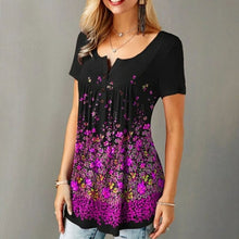 Load image into Gallery viewer, New Women&#39;s Summer Plus Size Printed Casual T Shirt Short Sleeve