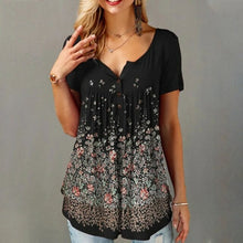 Load image into Gallery viewer, New Women&#39;s Summer Plus Size Printed Casual T Shirt Short Sleeve