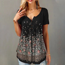 Load image into Gallery viewer, New Women&#39;s Summer Plus Size Printed Casual T Shirt Short Sleeve