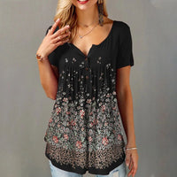 New Women's Summer Plus Size Printed Casual T Shirt Short Sleeve