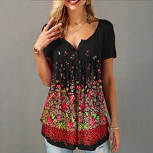Load image into Gallery viewer, New Women&#39;s Summer Plus Size Printed Casual T Shirt Short Sleeve