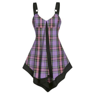 New Womens Fashion Plaid Tank Tops Ladies Sexy Cami Swing Vest Summer - Sophornlilly