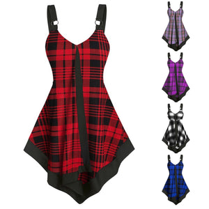 New Womens Fashion Plaid Tank Tops Ladies Sexy Cami Swing Vest Summer - Sophornlilly