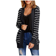 Load image into Gallery viewer, New Womens Long Cardigan Sweaters Oversized Open Front Striped Loose