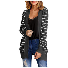 Load image into Gallery viewer, New Womens Long Cardigan Sweaters Oversized Open Front Striped Loose