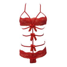 Load image into Gallery viewer, New Womens Sexy Lingerie Babydoll Lace Bow Dress Nightwear G string