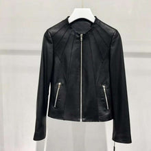 Load image into Gallery viewer, New arrival women's genuine leather jacket slim clothing o neck coat