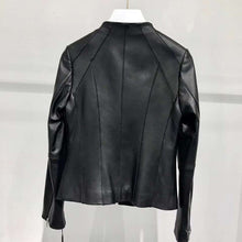 Load image into Gallery viewer, New arrival women's genuine leather jacket slim clothing o neck coat