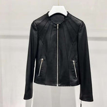 Load image into Gallery viewer, New arrival women's genuine leather jacket slim clothing o neck coat