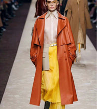 Load image into Gallery viewer, genuine leather jacket high quality long clothes turn down