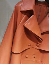 Load image into Gallery viewer, genuine leather jacket high quality long clothes turn down