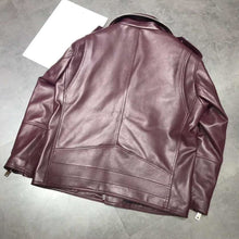 Load image into Gallery viewer, New brand genuine leather jacket wine red women spring