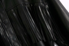 Load image into Gallery viewer, New cool tassels women long PU leathers Pop autumn
