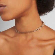 Load image into Gallery viewer, New copper plated gold asymmetric cross short necklace for women's - Sophornlilly