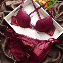 Load image into Gallery viewer, New sexy lace Beauty Back Bra bowknot fashion bra set vs sexy