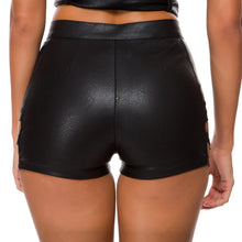 Load image into Gallery viewer, New sexy summer women's ladies imitation leather black shorts ultra